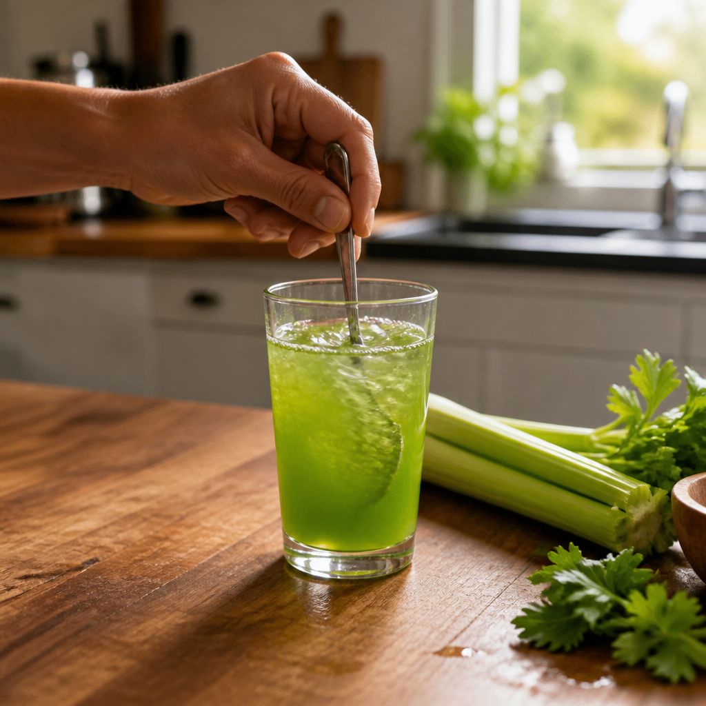 Celery mineral salts dissolving