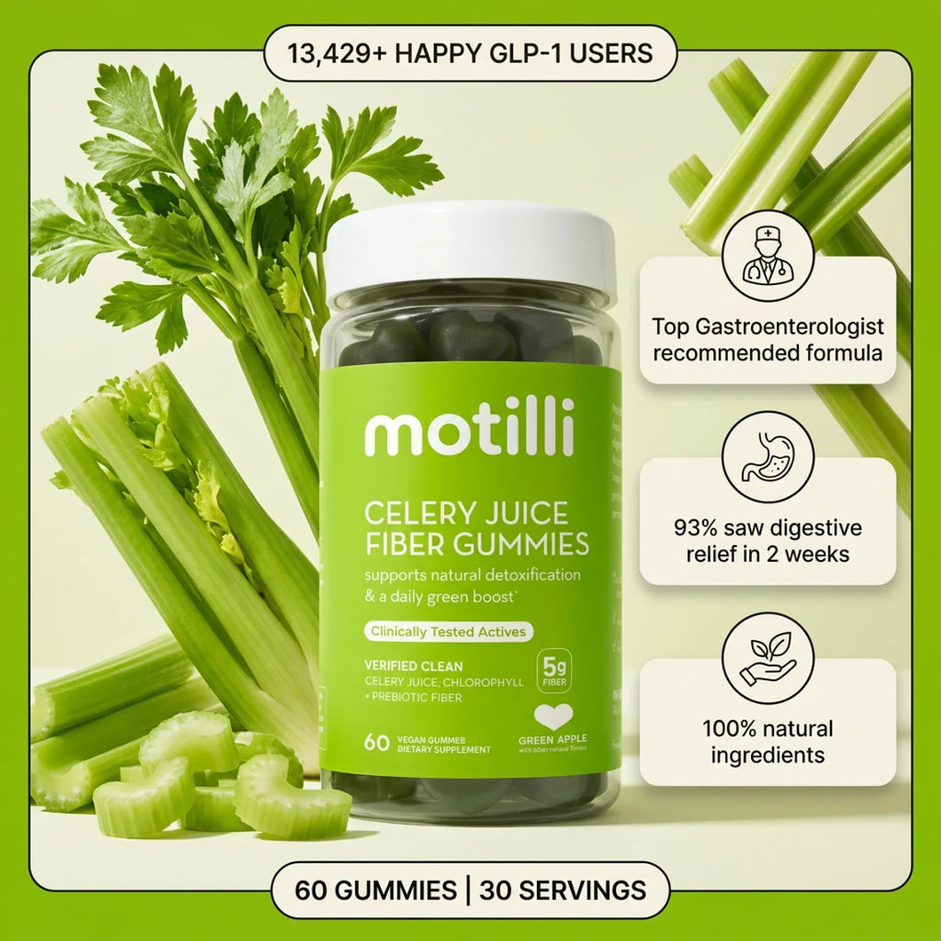 Motilli Celery Juice Fiber Gummies bottle