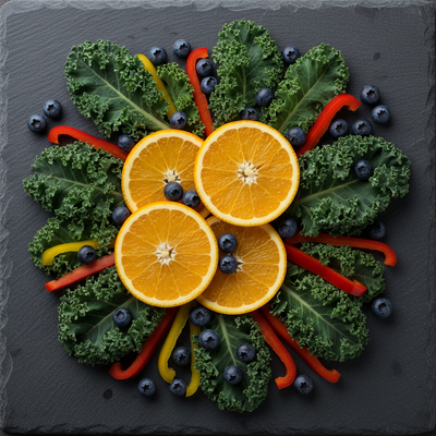 Vitamins A, C, B6, K1, Folate