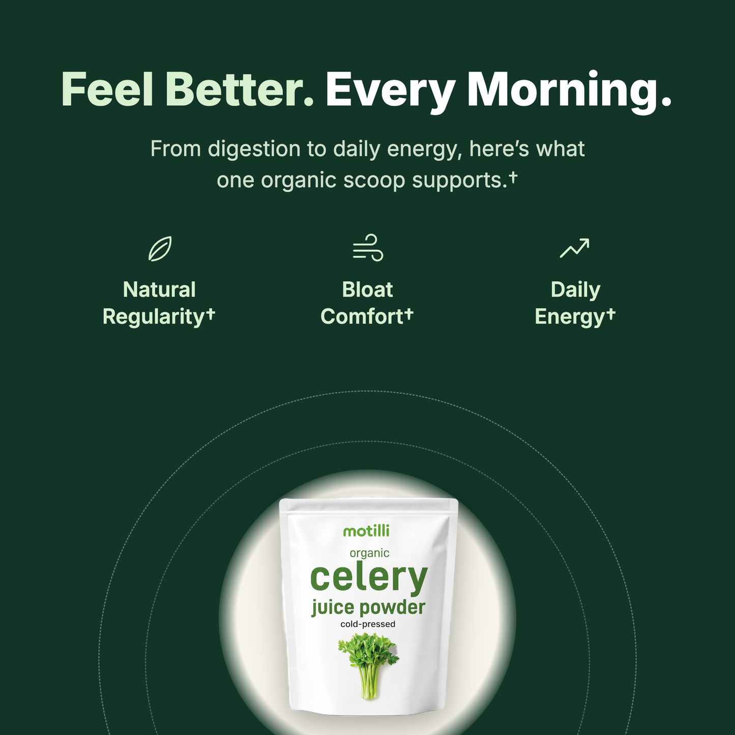Feel better every morning with Motilli Celery Juice Powder