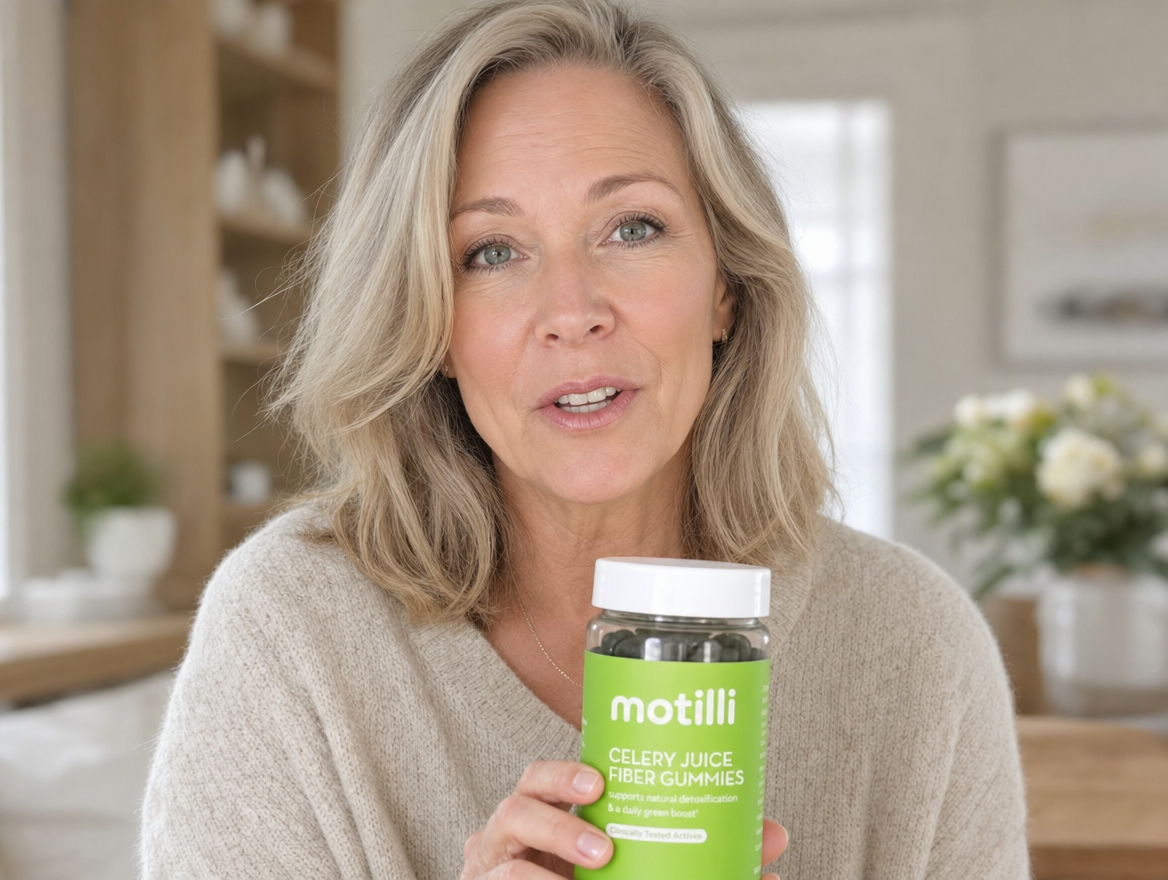 Woman over 50 holding Motilli